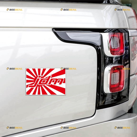 JDM Japanese Rising Sun Flag Car Magnet Magnetic Sticker Decal - 2 Pack Reflective 4" - Fit For Honda Toyota Mazda