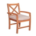 thumbnail image 4 of Acacia Wood Simple Patio 5-Piece Dining Set with x-shaped back - Brown, 4 of 6