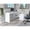 White, variant on Particle Board Rectangular L-Shape - 59" Workspace for Screens - Office Environment - Freestanding