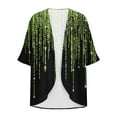 thumbnail image 4 of Hvyesh Plus Size Women Chiffon Kimono Cardigan Lightweight 3/4 Sleeve Open Front Tops Beach Wear Cover Up, 4 of 5