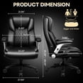 thumbnail image 7 of Waleaf Big and Tall Executive Office Chair 500lbs with Flip-up Arms & Adjustable Lumbar Support,Heavy Duty High Back Computer Chair for Adults, 7 of 7