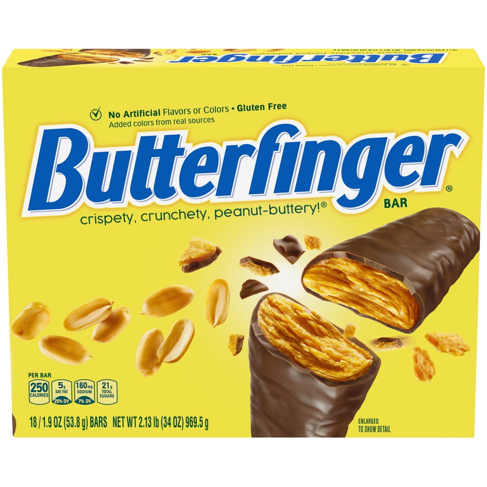 Butterfinger Milk Chocolate Candy Bars, full size pack of 18