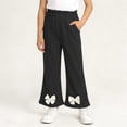 thumbnail image 2 of Rvasteizo Kids Pants Solid Bow Flare Side Pockets Elastic Waist Loose Comfy Full Length Casual Outer Pant for 1 to 15 Years, 2 of 5