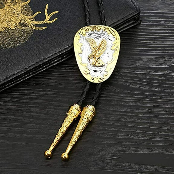 LOLIPPYY Western Style Neck Tie for Men - American PU Pendant Tie - Vintage Cowgirl Necklace Accessories for Festival & Wedding