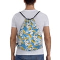 thumbnail image 2 of Easygdp Flower and Sail Boat Drawstring Backpack, Beach Sackpack, Travel Sackpack Lightweight for Sports, Gym, Travel, Swimming - Medium, 2 of 9