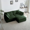 thumbnail image 6 of Chenille L-Shaped Sectional Sofa Upholstered Modular Cloud 2-Seater Couch Design with Ottoman, Space-Saving Loveseat for Small Living Rooms, 6 of 15