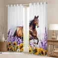 thumbnail image 2 of Homewish 3D Racing Horse Black Out Curtains for Women, Vibrant Rustic Sunflower Curtains Pack of 2 (42x63 Each), Hippie Western Animal Bedroom Curtains, Window Curtains Decor, 2 of 6