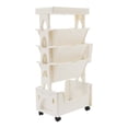 thumbnail image 3 of 5 Tiers PP Book Rack Creamy White Storage Bookshelf Movable Unique Bookcase for living rooms, study, 3 of 22