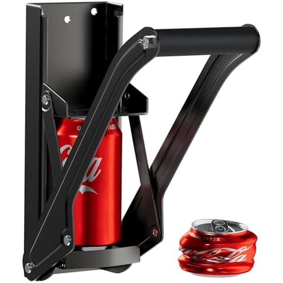 Can Crushers for Recycling - 16 oz Heavy Duty Aluminum Can Crusher Wall Mounted - Soda and Beer Can Smasher for Recycling with Bottle Opener - For 12 and 16 oz Cans - Easy to Install -