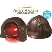Andy Anand Belgian Dark Chocolate Cherry Cordials Gift Boxed & Greeting Card Get Well Gourmet Food Valentine Christmas (24 Pcs)