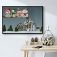 thumbnail image 5 of Christmas Christmas Owl Village - Framed Gallery Wrapped Holiday Canvas - 17 x 25 - Black Frame, 5 of 8