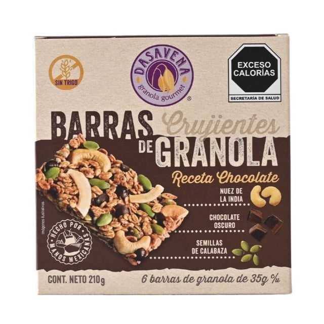 Barras de granola Dasavena receta chocolate 210 g