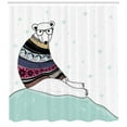 thumbnail image 3 of Ambesonne Bear Shower Curtain, Hipster Sweater Christmas, 69"Wx75"L, Multicolor, 3 of 3