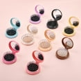 thumbnail image 2 of 9 Pack Mini Hair Brush Foldable Travel Hair Brushes with Mirror Round Portable Folding Pocket Hair Brush Mini Comb Compact Travel Size Massage Comb for Men Women, 2 of 8