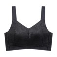 thumbnail image 4 of LYEAA Soft Bras for Women No Wires Plus Size Lace Push up Padded Wireless Daily Bras Wirefree Adjustable Strap Lift Bralette Breathable Comfort Sleeping Bras Black 3XL, 4 of 4