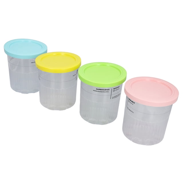 Cream Pint Replacement Containers, Leak Proof Ice Cream Pint Containers with Lids 4pcs for Home