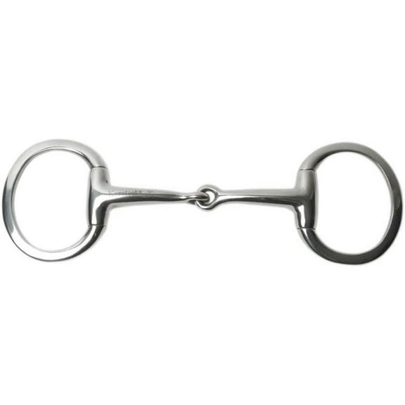 Korsteel® Stainless Steel Medium Weight Solid Mouth Eggbutt Snaffle Bit (Stainless Steel, 5")