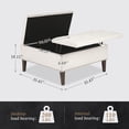 thumbnail image 2 of LUE BONA Large Storage Ottoman Lift Top Coffee Tables, 36 inch Tufted Waffle Faux Leather，White, 2 of 5