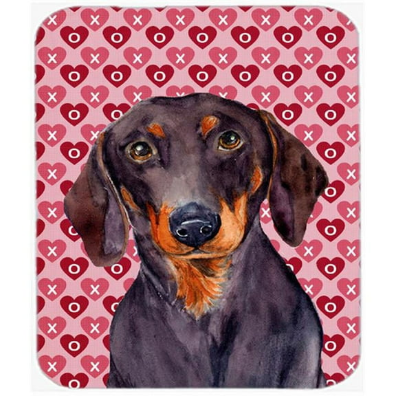 Dachshund Hearts Love And Valentines Day Portrait Mouse Pad, Hot Pad or Trivet