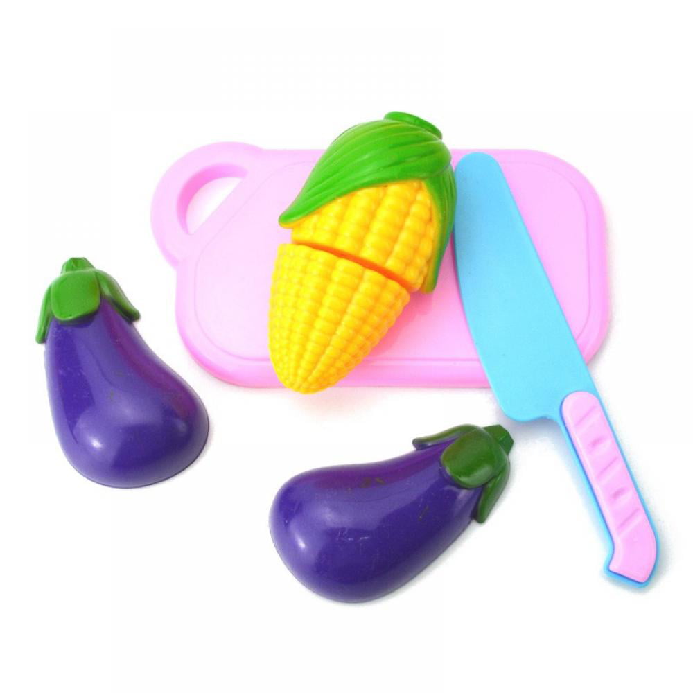 Kitchen Toys Fun Cutting Fruits Vegetables Pretend Food Playset for  Children Girls Boys Educational Early Age Basic Skills Development 12pcs Set