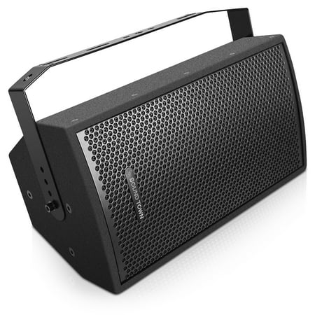 Sound Town CARME Series 8" 350W 2-Way Professional PA DJ Speaker, Black with Compression Driver, Birch Plywood and U Bracket for Installation, Live Sound, Karaoke, Bar, Church (CARME-U108B)