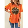 thumbnail image 1 of ABPHQTO Camiseta de manga corta con estampado gráfico de girasol agradecido naranja para mujer, 1 of 5