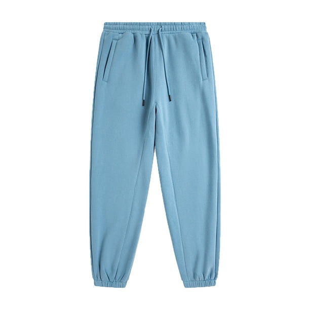 Pantalones largos para hombre, color liso, informales, con cordón en el tobillo, pantalones largos para hombre