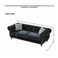 thumbnail image 4 of 87" Chesterfield Loveseat Sofa, Comfy Velvet Cloud Couch with Roll Armrest & Nailhead, Modern 3-Seater Tufted Corner Couch for Living Room, Black, 4 of 9
