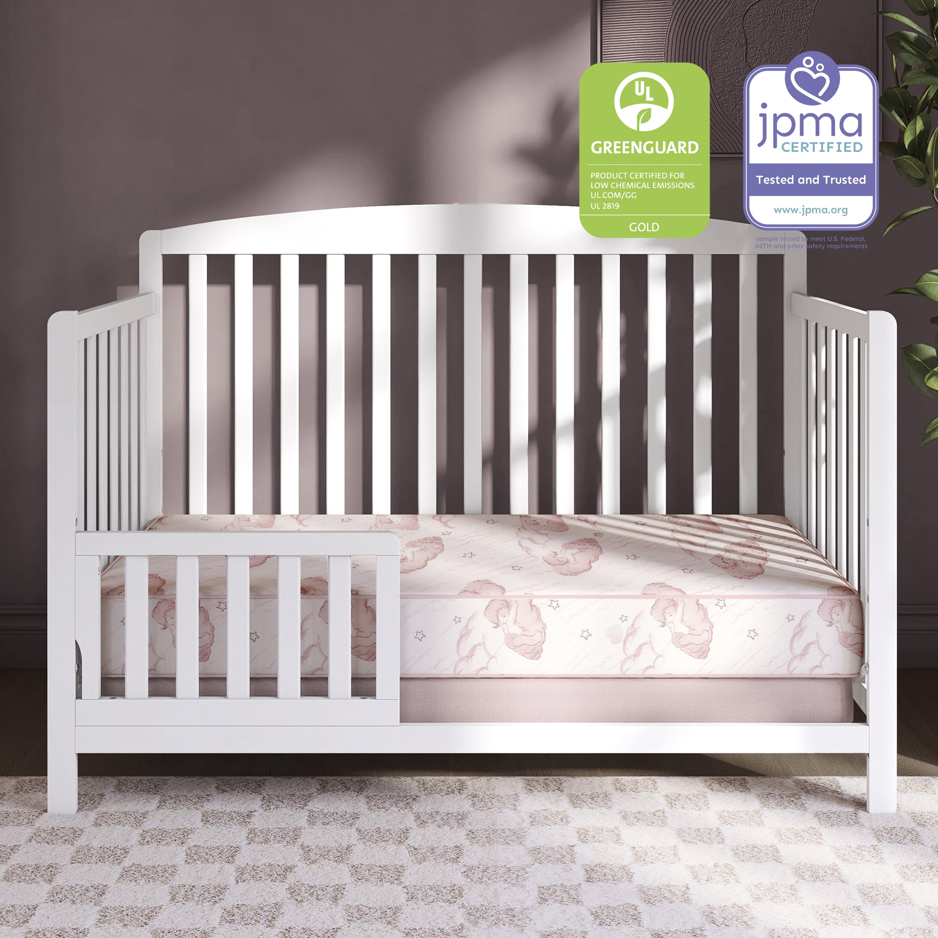 Twilight 80 Coil Spring Crib and Toddler Bed Mattress, Wave Pink, 5"