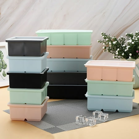

Silicone Ice Cube Tray DIY Transparent Lid Thickened Interlayer 4/6/8 Grids Ice Cube Making Tool Kitchen Supplies