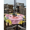 thumbnail image 2 of Outdoor Tablecloth with Umbrella Hole for Patio/Picnic/Party/Camping, Farmhouse Sunflowers Waterproof Table Cloth Round Cover Washable, Country Watercolor Pig Black Plaid (Dia 60"), 2 of 8