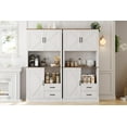 thumbnail image 6 of TROPOW Pantry Cabinet with 2 Drawers and Open Shelves, Tall Freestanding Kitchen Pantry Cabinet with Microwave Shelf, Kitchen Hutch for Dining Room, Kitchen, Living Room, White, 6 of 7