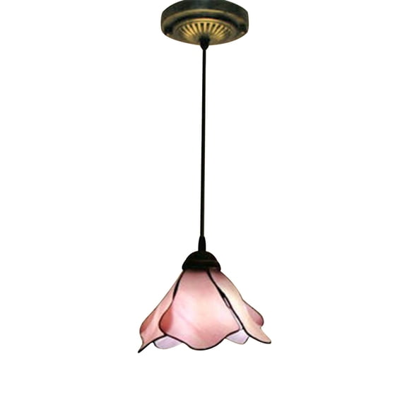 HOARBOEG Rustic Pink Single Pendant Light, Vintage Farmhouse Hanging Ceiling Lamp, Iron Mini Kitchen Island Lighting Fixture, Retro Hanging Light for Dining Room Cafe Bedroom