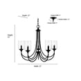 thumbnail image 7 of 22405-MB Millennium Lighting Waddingham - 5 Light Chandelier-23 Inch Tall and 27 Inch Wide-Matte Black Finish, 7 of 7
