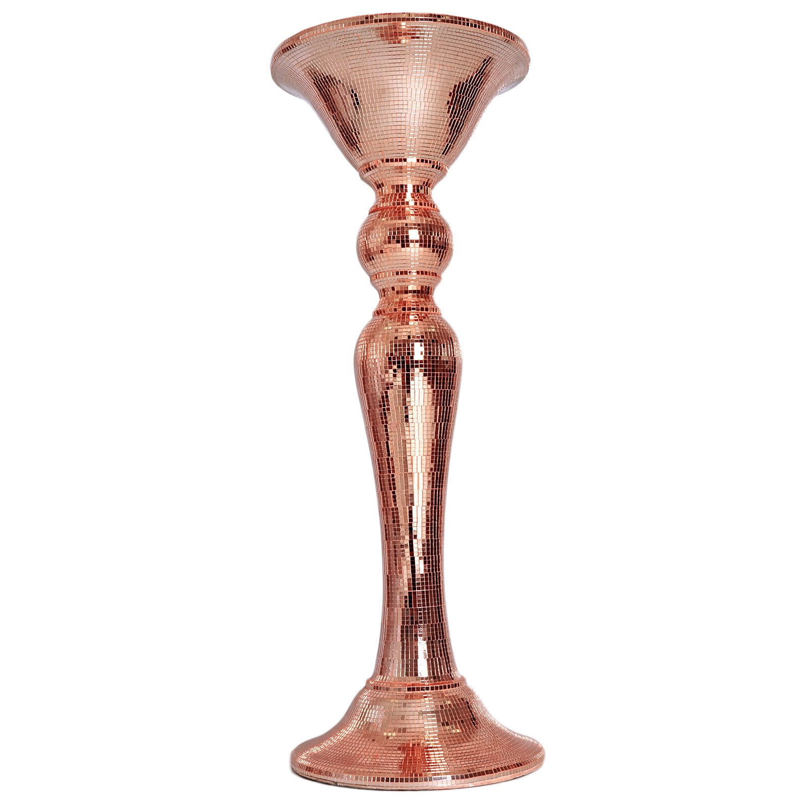 Efavormart 36” Sparkling Rose Gold Mirror Mosaic Plant Stand/ Floral