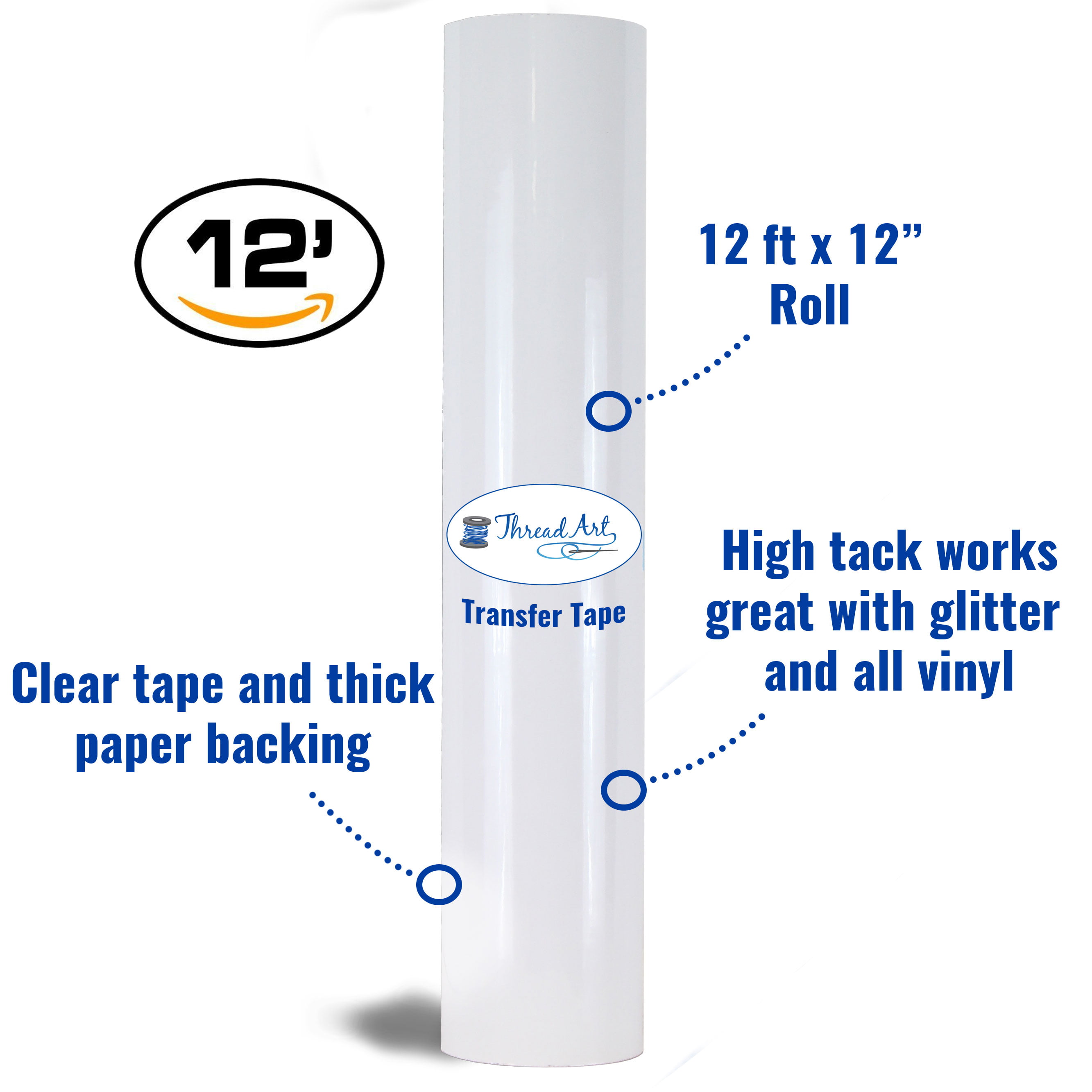 12 X 10ft Clear Transfer Paper Roll for Cricut Cameo Self Adhesive Vinyl for" 