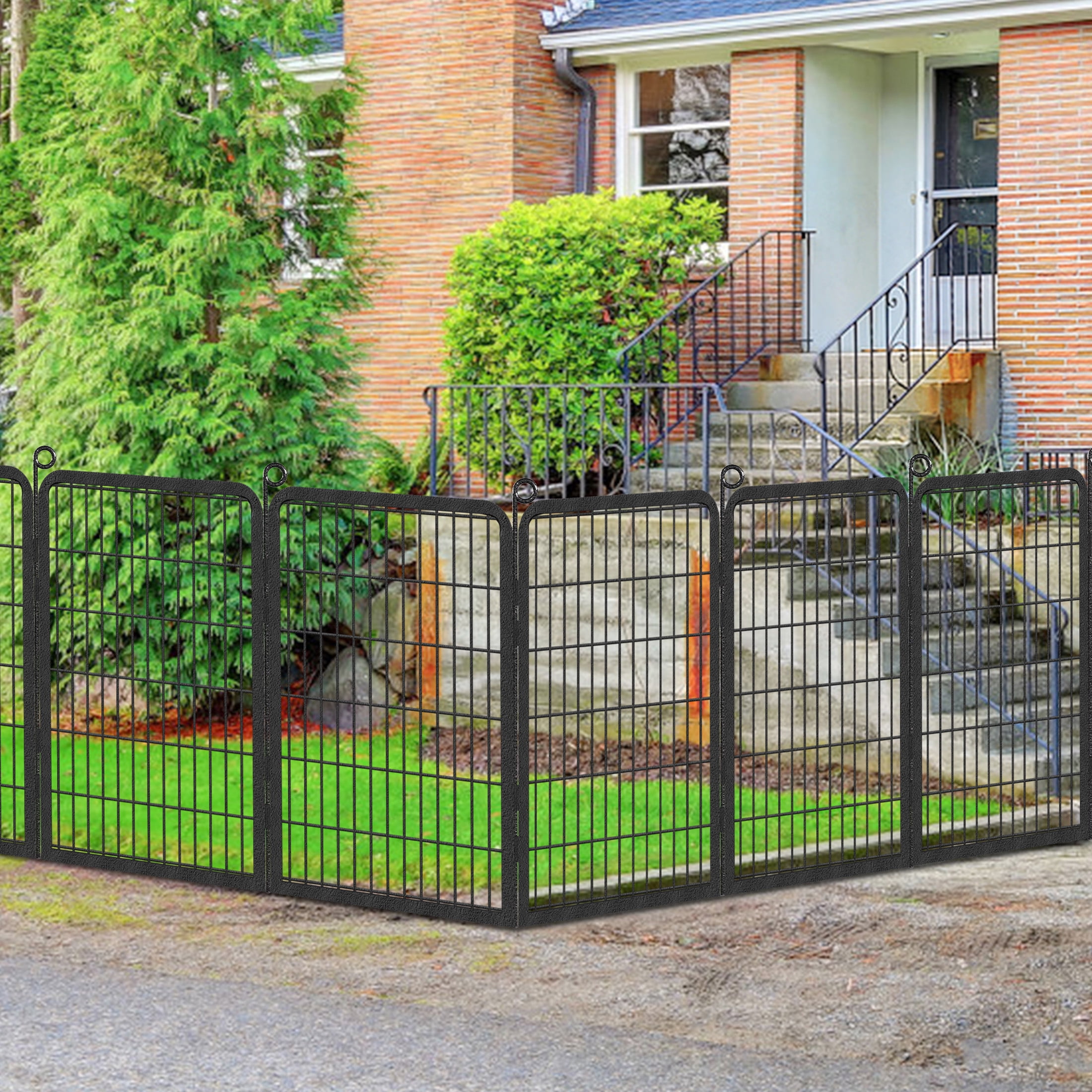 Garden Fence 95ft(L)×40in(H) No Dig Fence Panels with Gate Fencing for Yard Animal Barrier Decorative Garden Fencing for Backyard Patio Garden Fences and Borders for Dogs