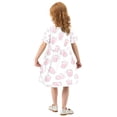 thumbnail image 4 of Girls Short Sleeve A-Line Dress Pink Bunny Footprints Play Dress Sizes 3T, 4 of 8