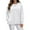 White, variant on WTOBBY Women's Button Hem Slit Hoodie, Solid Color Casual Pullover, Long Sleeve Round Neck Top with Side Vent Design and Modern Street Style,Army Green L