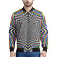 thumbnail image 3 of Chaqueta con cremallera con estampado 3D de degradado psicodélico para hombres, sudaderas de gran tamaño, chaquetas bomber de manga larga para primavera y otoño para mujeres, 3 of 4