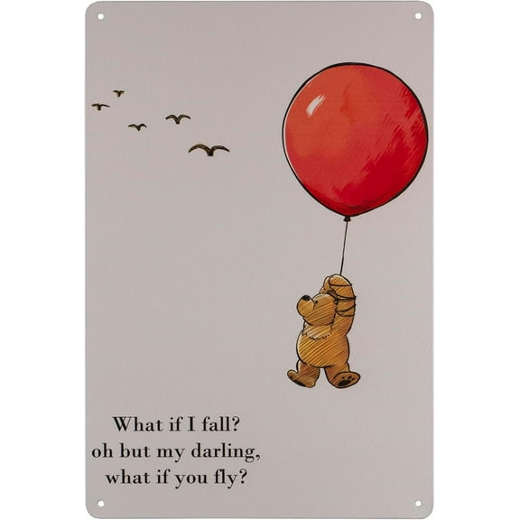 What If I Fall？Oh But My Darling What If You Fly Vintage Metal Tin Signs, Home Decor/Office Decor/Bedroom Decor/Living Room Decor,Cafe Bar Wall Decor,Size 8X12 Inch