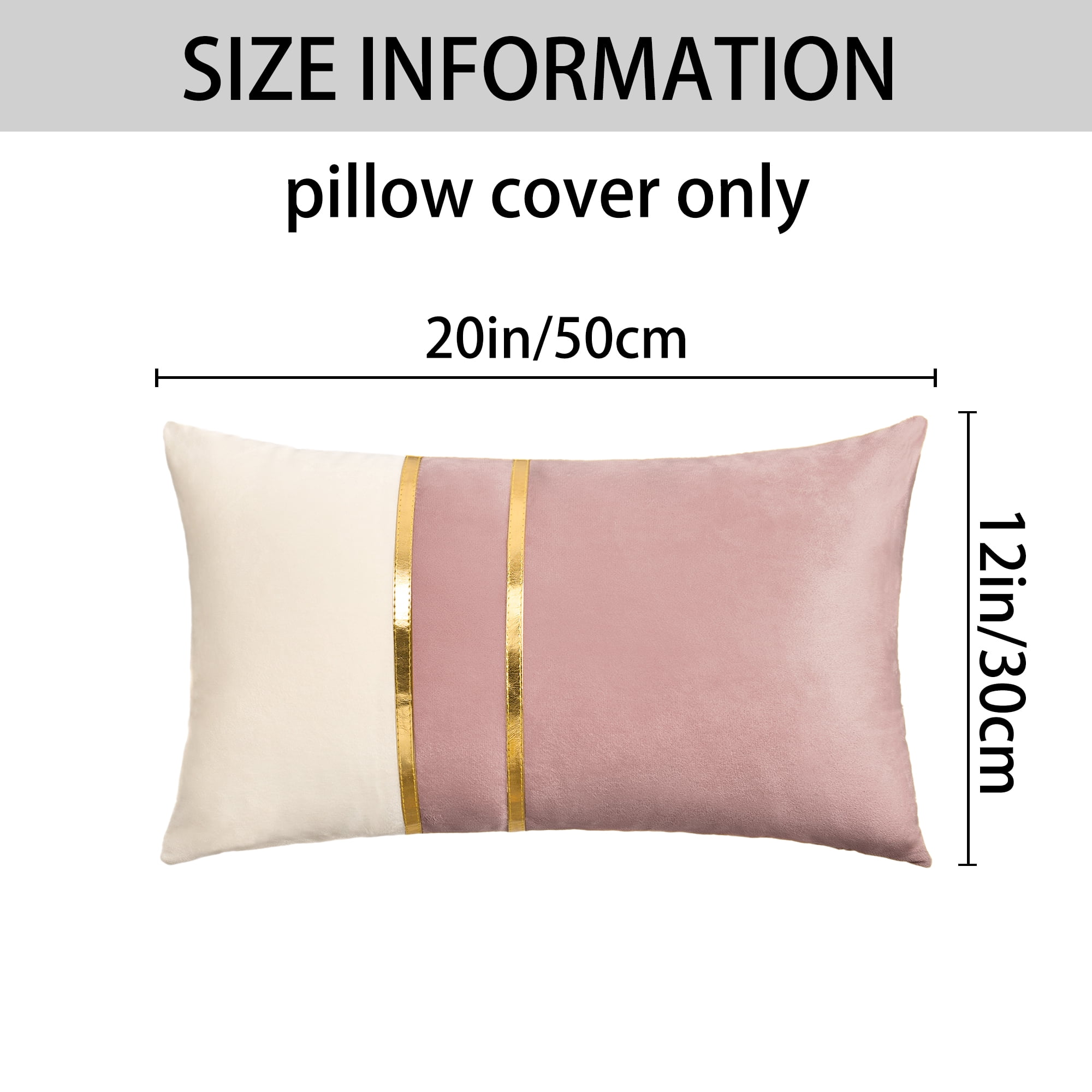 Unique Bargains Velvet Soft Square Pillow Covers Pack of 2 Pink 20" x 12"