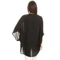 thumbnail image 4 of Women's Solid Casual Chiffon loose Kimono Sleeve Open Front Cardigan Capes, 4 of 4