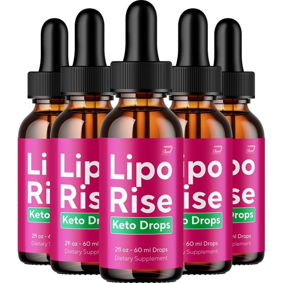 Lipo Rise Liquid Drops – LipoRise Natural Blend Healthy Organic Support, 5 Pack, 5 Month Supply