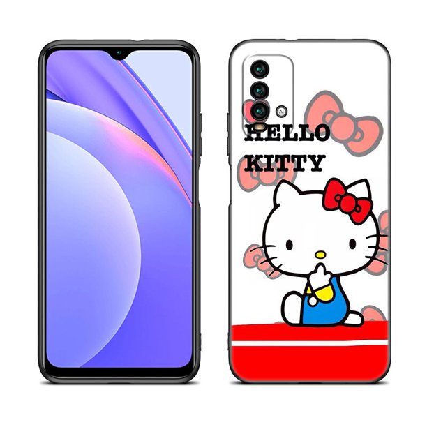 Funda bonita de Hello Kitty para teléfono Xiaomi, carcasa negra para Mi POCO X5 X4 X3 NFC F4 F3 GT 5G C50 C55 C40 F1 M5 S M4 M3 F2 Pro 5G zhangmengya LED