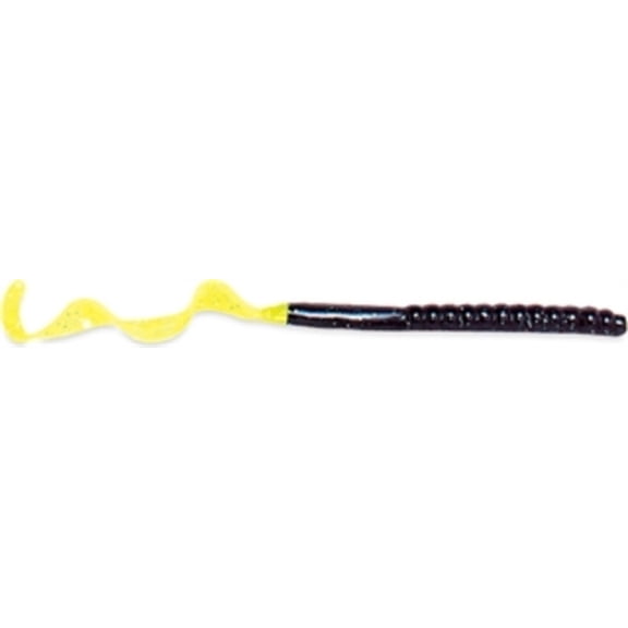 Culprit 7.5" Original Worms 13 Pack Black/Chartruese Tail Fishing Lure