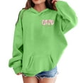 thumbnail image 5 of FYDUU Graphic Hoodies for Girls Bow Print Hooded Sweatshirts Casual Long Sleeve Pullover Tops Fall Cute Trendy Comfy Clothes 3-4 Years, 5 of 6