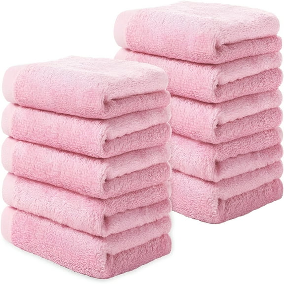 AUQ Bamboo Washcloths Towel Set 10 Pack Baby Wash Cloth for Bathroom-Hotel-Spa-Kitchen Multi-Purpose Fingertip Towels and Face Cloths 10'' x 10''