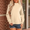 thumbnail image 6 of Nfurl Womens Mock Neck Sweatshirt Oversized Long Sleeve Pullover Tops Loose Fit Casual Trendy Going Out Ladies Sweatshirts Beige,L, 6 of 8