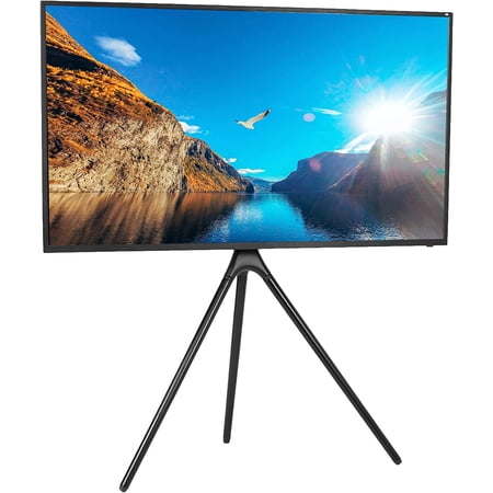 Artistic Easel 45 to 65 inch LED LCD Screen, Studio TV Display Stand, Adjustable TV Mount with Swivel and Tripod Base, Black